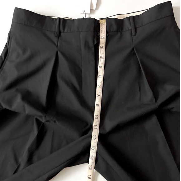 ZARA Wide Leg Trousers Women XL Black Pleaded Side Leg Hem Slit Pockets NWT - Picture 11 of 15